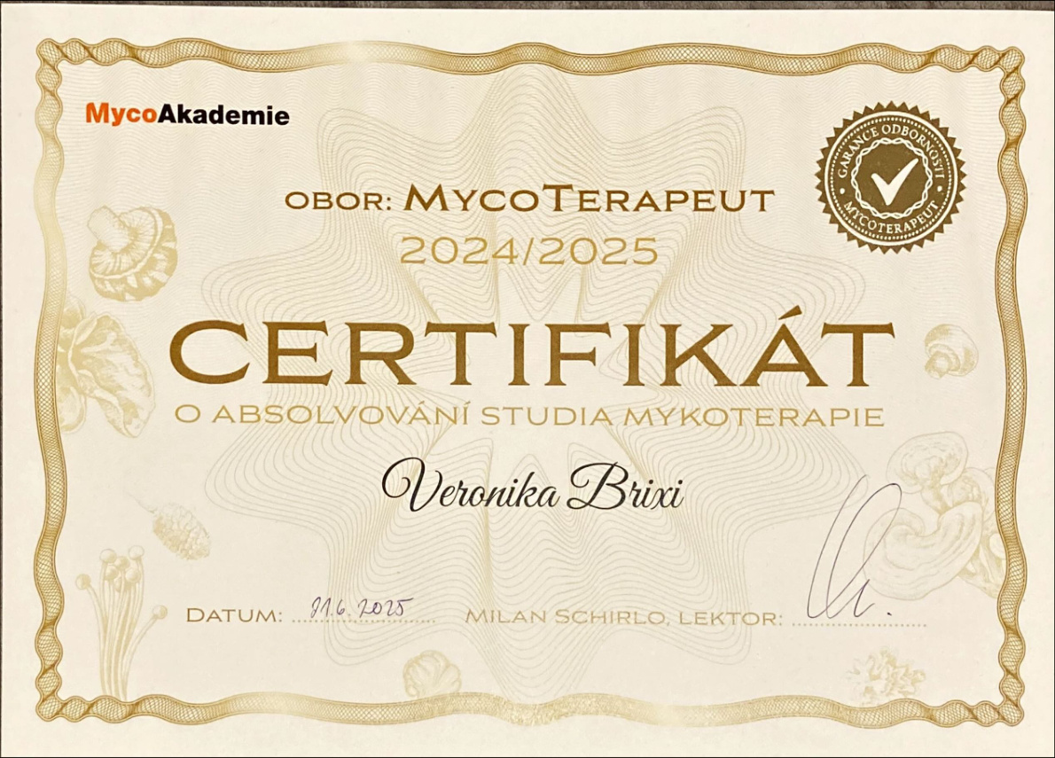 Certifikát — Mykoterapeut